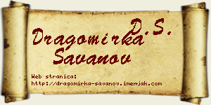 Dragomirka Savanov vizit kartica